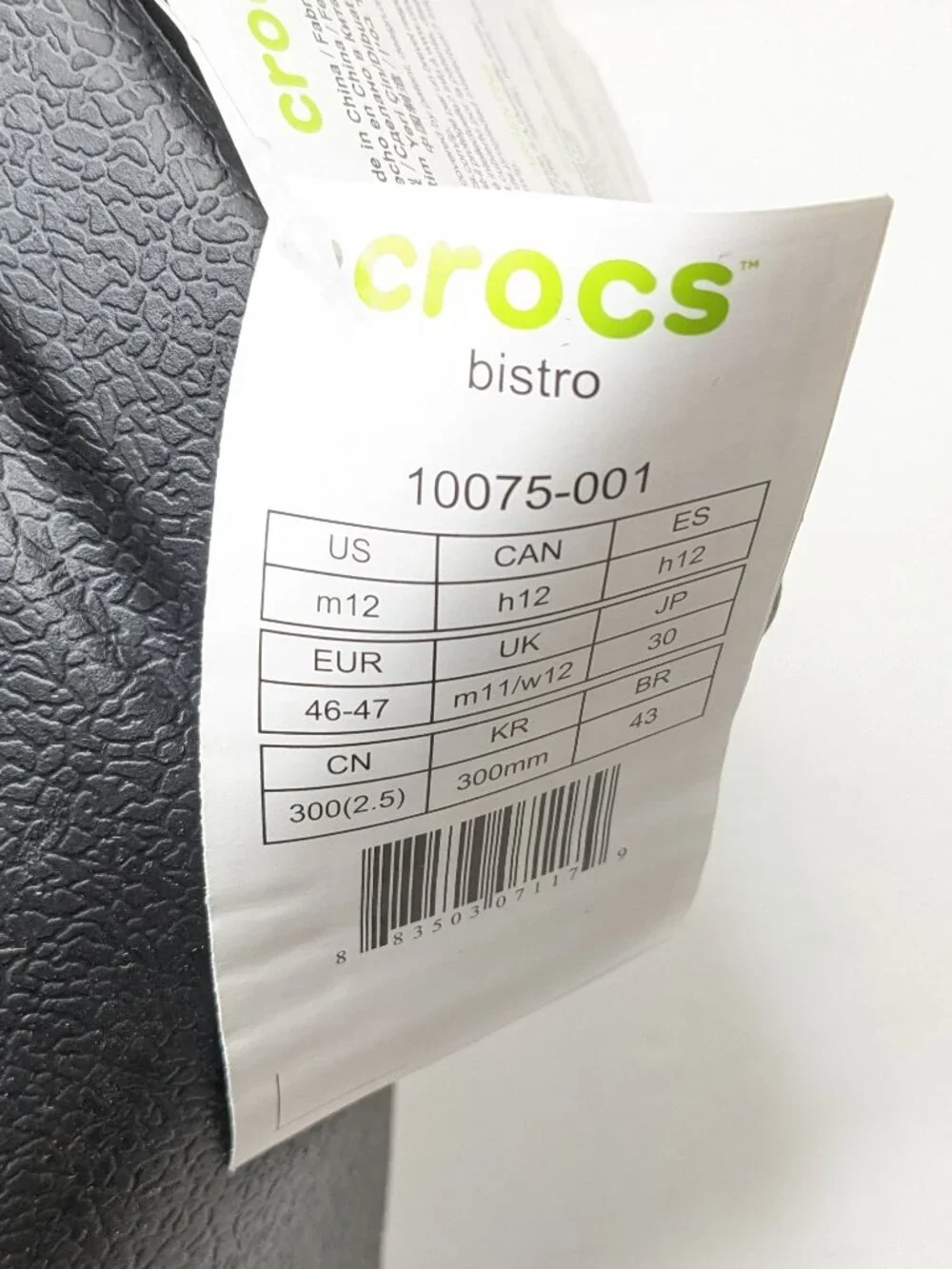 Crocs Bistro Slip Resistant Service Clogs Black Men's 12